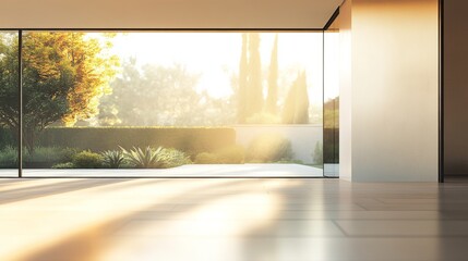 Fototapeta premium Modern Minimalist Living Space with Nature View