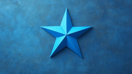 Fototapeta premium Blue Geometric Star on Textured Background