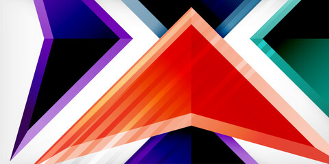 Abstract background color triangles and arrows composition. Vector Illustration For Wallpaper, Banner, Background, Card, Book Illustration, landing page