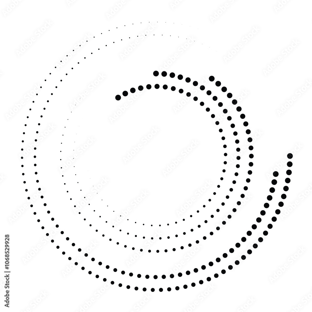 Leinwandbilder Speed lines in circle form. halftone dotted speed lines. geometric art in circle form. round swirl movement symbol. circles and dots abstract shape
