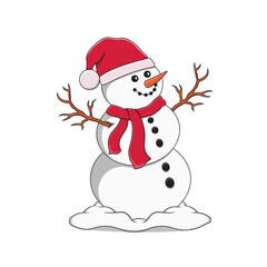 Christmas Snowman Illustration