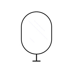 Oval Mirror In Flat Vector Illustration Symbolizing Home Decor, Vanity, And Interior Design, Isolated On White Background.