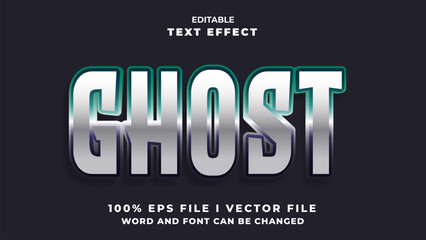 editable 3d ghost bold text effect.typhography logo