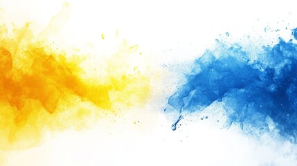 Obraz premium Colorful Abstract Splatter of Yellow and Blue Paint