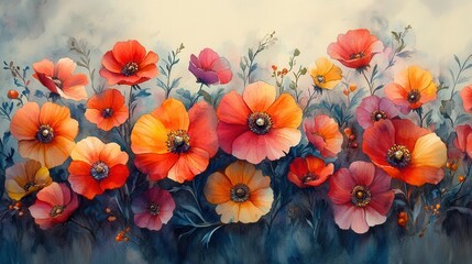 colorful watercolor mother's day banner background featuring vibrant flowers and pastel hues, providing a lovely space for heartfelt messages, evoking warmth and joy for the special occasion