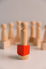 Successful manager demonstrates strong leadership by guiding group in right direction, inspiring them to follow innovative ideas and stay ahead of competition. influence, supervision, attitude.