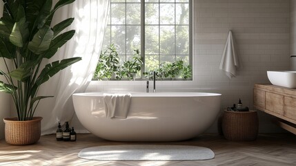 Fototapeta premium Serene Modern Bathroom