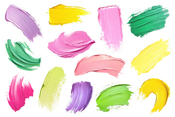 PNG paint brush stroke element set, transparent background
