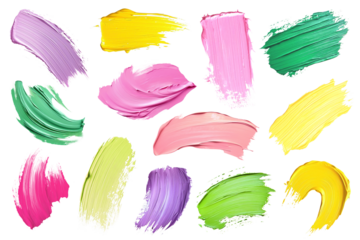 PNG paint brush stroke element set, transparent background