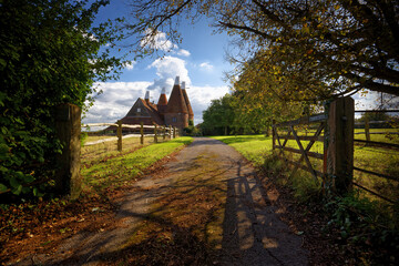 The Oast Houses at Larkins Farm in Chiddingstone Kent England UK