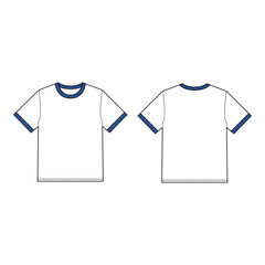 Ringer t-shirt with colored trim vector illustration

