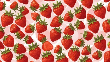 Vibrant Strawberry Abstract Art Illustrating the Freshness and Juiciness of Strawberries for Use in Culinary and Marketing Materials