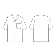 Short sleeve button-up shirt vector illustration

