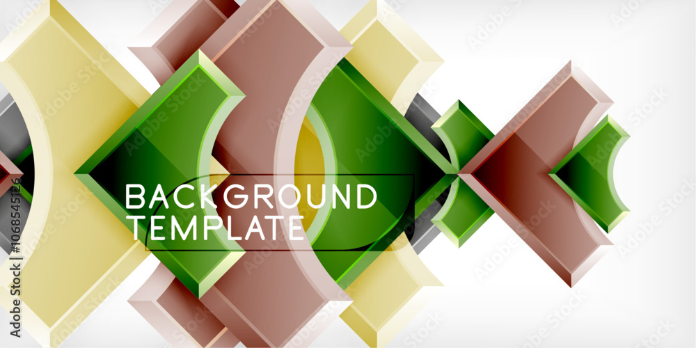 Poster Geometric design abstract background - circles and triangles