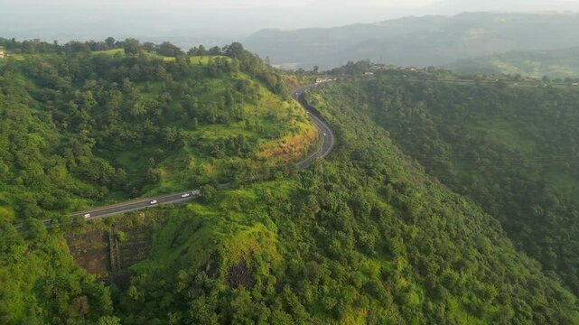 pune to nashik national highway kasara ghat 60 drone view in Maharashtra