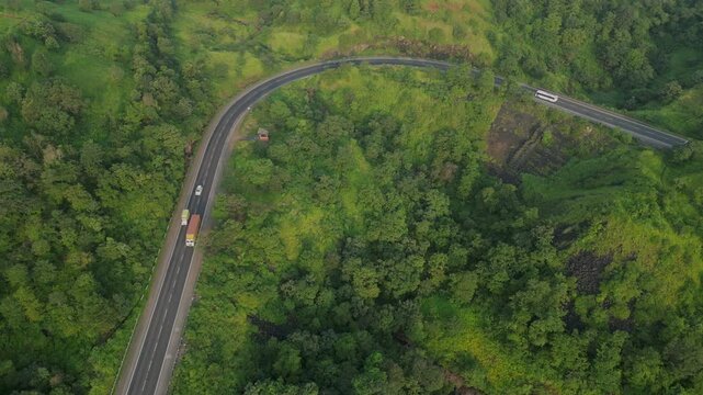 pune to nashik national highway kasara ghat 60 drone view in Maharashtra