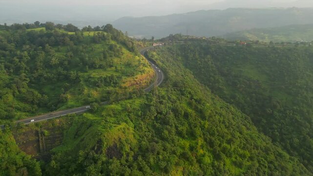 pune to nashik national highway kasara ghat 60 drone view in Maharashtra