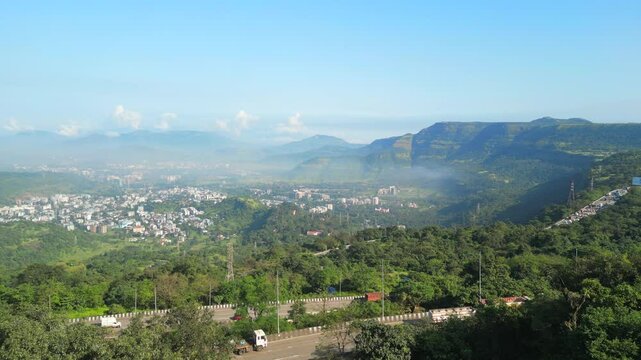 beautiful lonavala sahyadri hills drone view in maharashtra