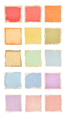 Fototapeta premium PNG pastel ripped notepaper element set, transparent background