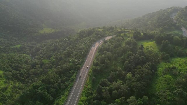 pune to nashik national highway kasara ghat 60 drone view in Maharashtra