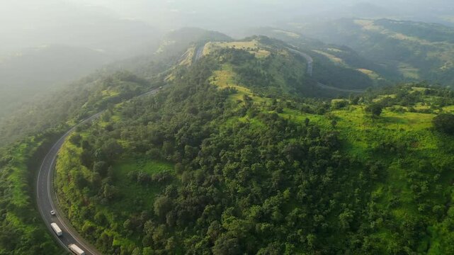 pune to nashik national highway kasara ghat 60 drone view in Maharashtra