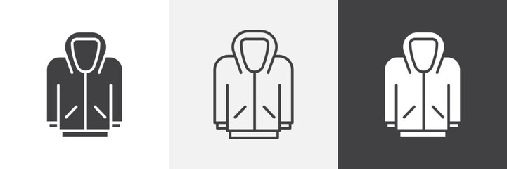 Hoodie jacket icon set. vector illustration.