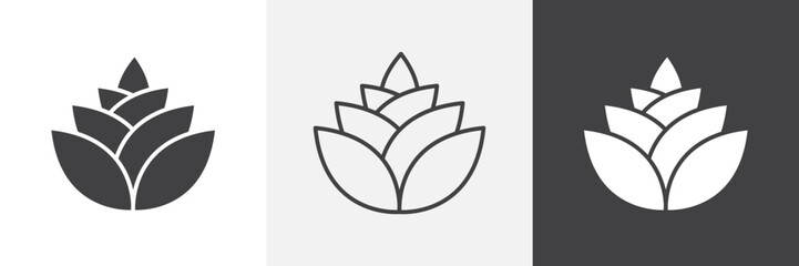 Fir cone icon set. vector illustration.