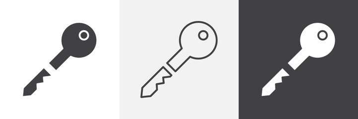 Broken key icon set. vector illustration.
