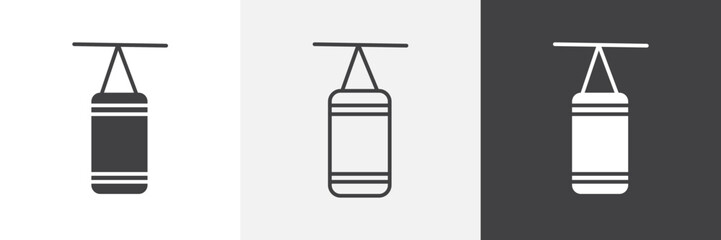 Punching bag icon set. vector illustration.