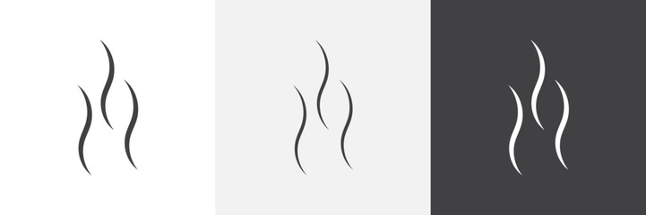 Smoke steam silhouette icon set. vector illustration.