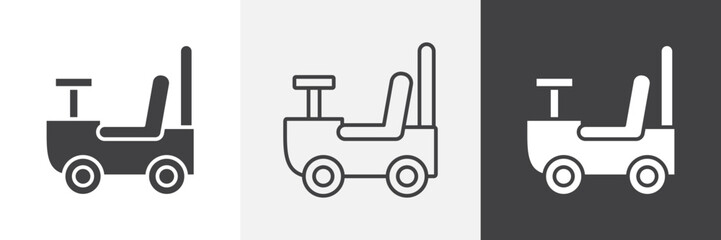 Pushing car icon set. vector illustration.