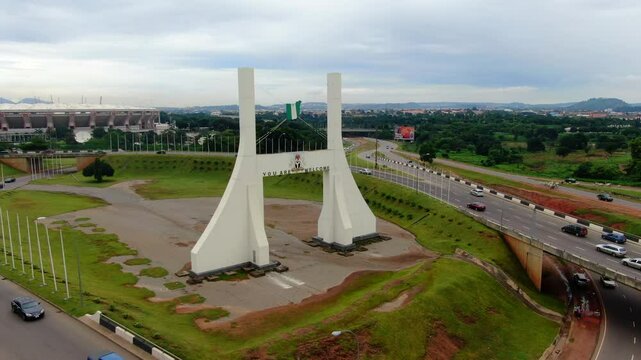 Shot of abuja city gate landmark