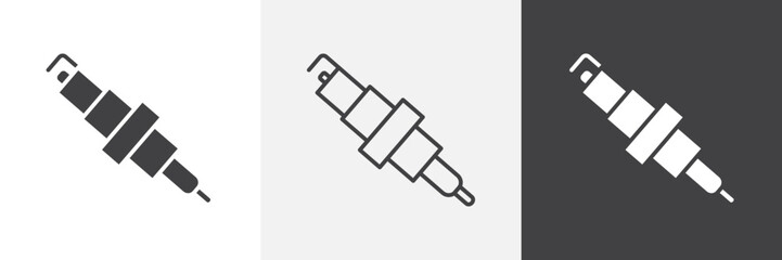 Spark plug icon set. vector illustration.