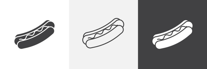 Hot dog icon vector set for ui designs