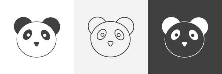 Panda icon set. vector illustration.
