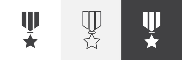 Military medal icon set. vector illustration.