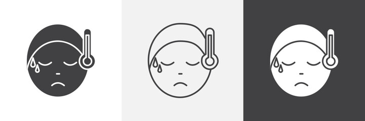 Fever icon set. vector illustration.