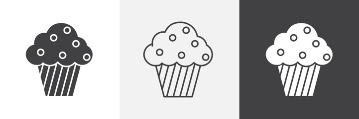 Muffin icon set. vector illustration.