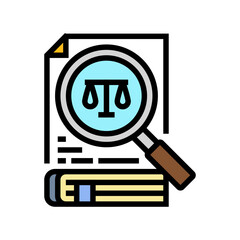legal research corporate law color icon vector. legal research corporate law sign. isolated symbol illustration