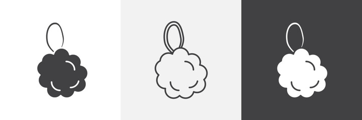 Shower sponge ball icon set. vector illustration.