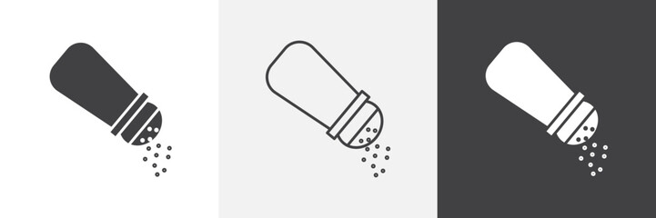 Pepper shaker icon set. vector illustration.