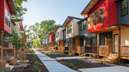 A successful community-driven housing project, with families moving into affordable, sustainable homes
