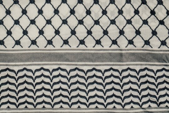 black and white pattern on Keffiyeh, Kaffiyeh, Kuffiyeh, Shemagh scarf
