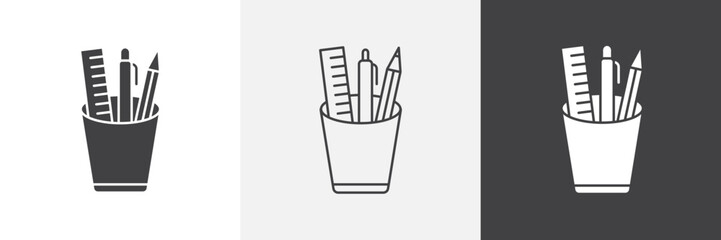 Pencil holder icon set. vector illustration.