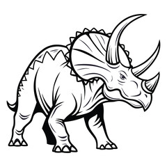 vector drawing of a Triceratops  