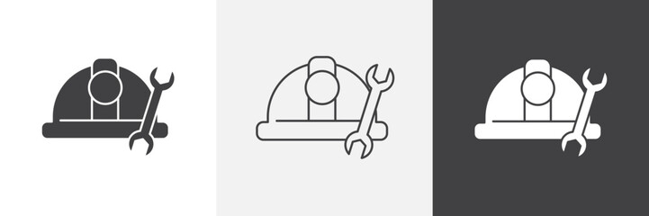 Construction worker icon vector set for ui designs