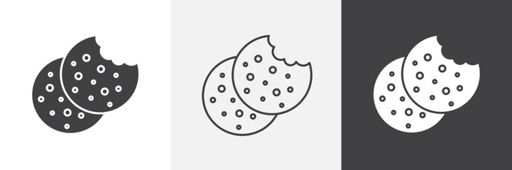 Cookie icon vector set for ui designs