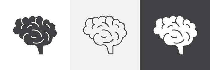 Human brain icon set. vector illustration.