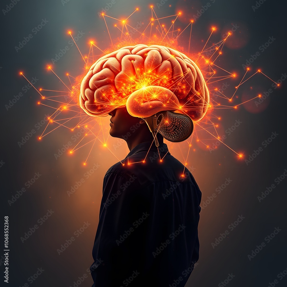 Aufkleber exploring the depths of intelligence: a creative mindset captured in a moment of reflection and focu