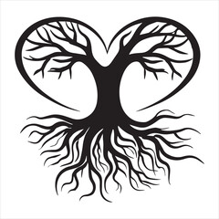 Obraz premium Tree Logo of life silhouette Clipart - Celtic tree Illustration Design